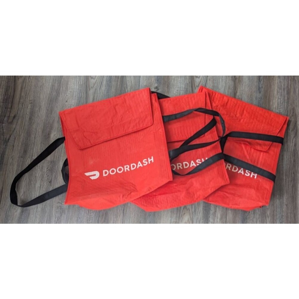 Lot of 3 ~ DOORDASH ~ Large 19x19x5 Insulated Pizza Delivery Bag / Tote